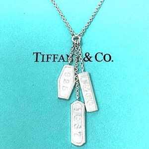Authentic Tiffany & Co 1837 Dangling Lariat Pendant Necklace.